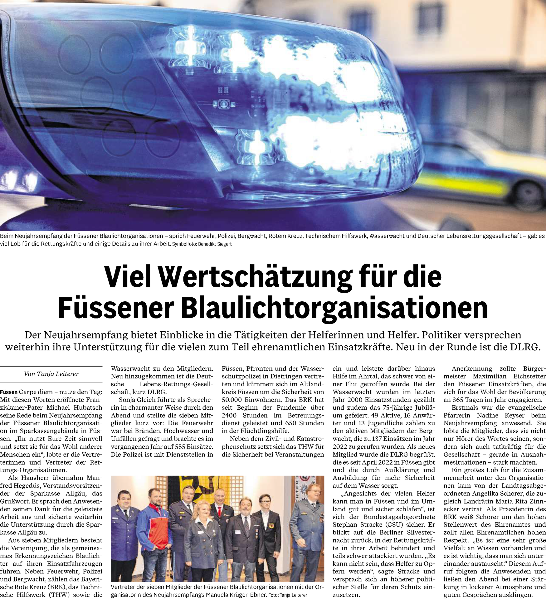 2023-01-16_Fuessener_Zeitung_Viel_Wertschaetzung_fuer_die_Fuessener_Blaulichtorganisationen